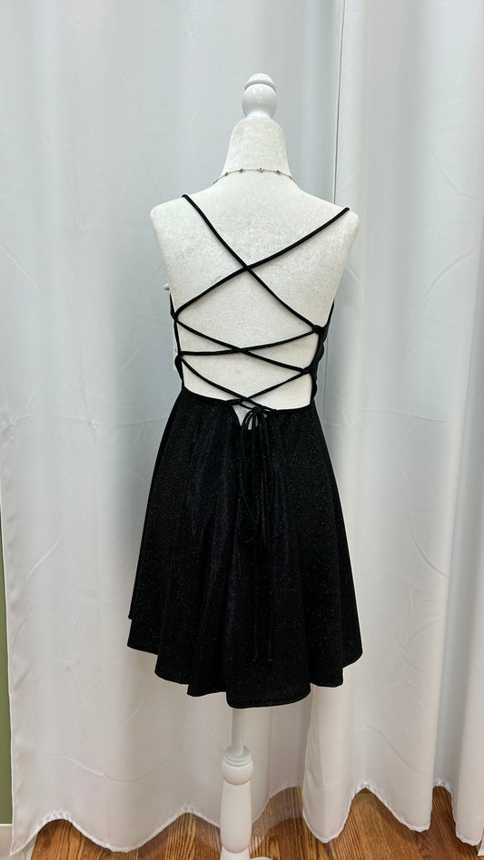 Black sparkle short dress