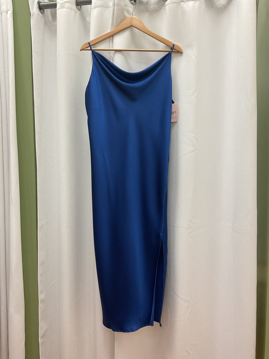 Blue silk dress