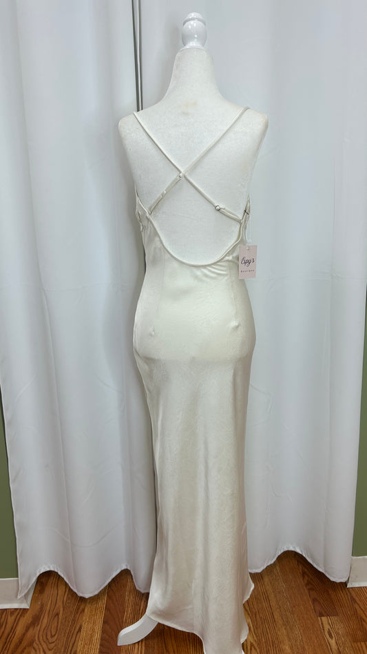 Cross Strapped Ivory Long Dress
