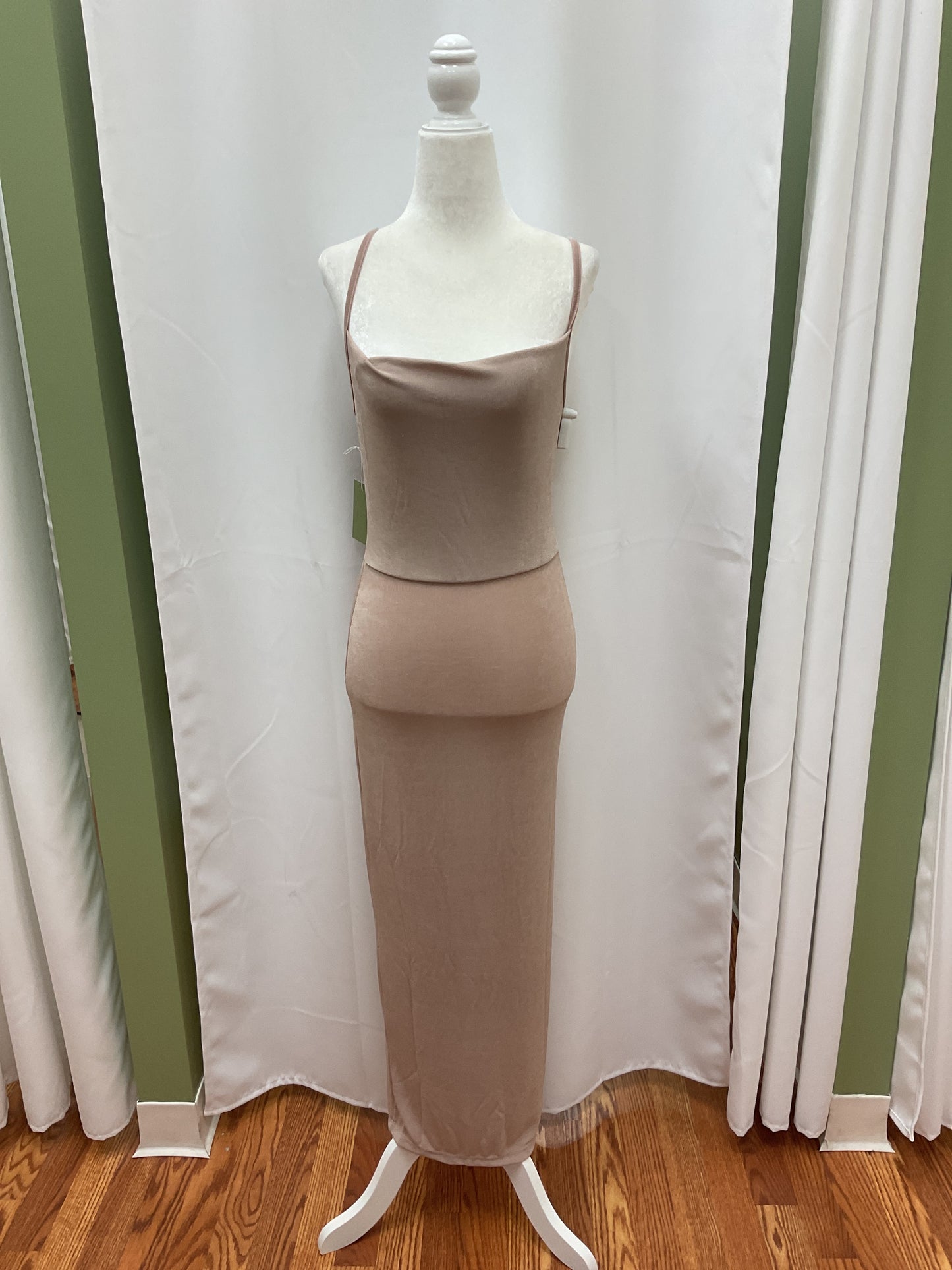 Beige Strapped Body Dress