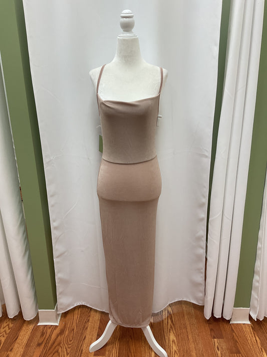 Beige Strapped Body Dress