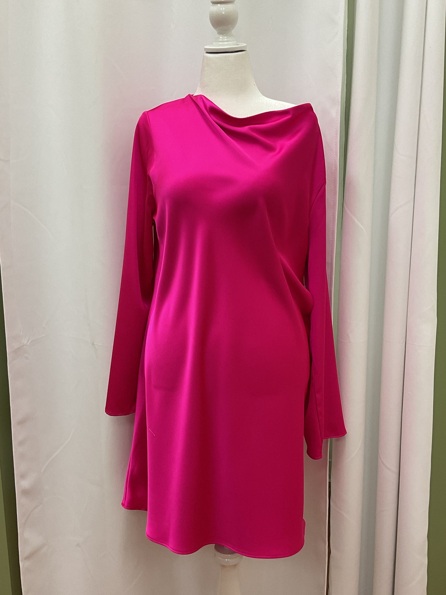Hot Pink Long Sleeved Dress
