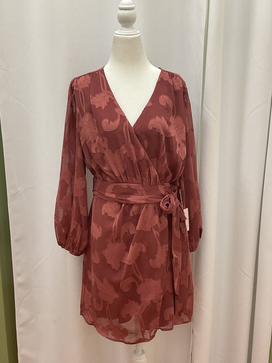 Burgundy Summer Dress with Leaf Prints