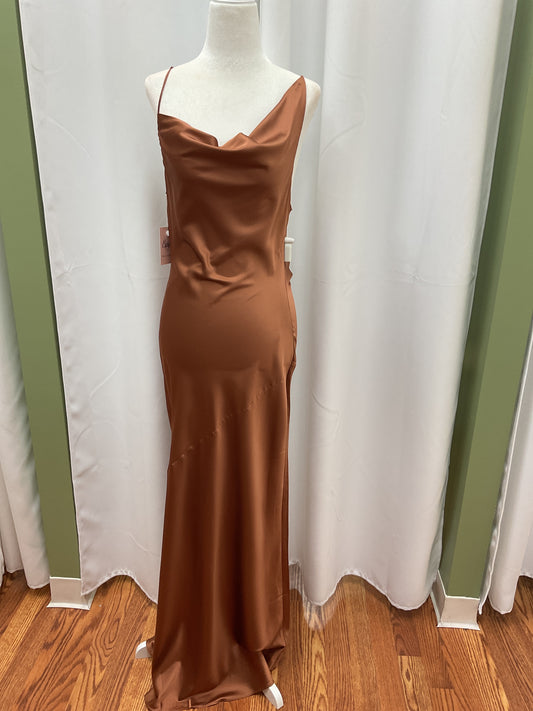 Bronze Long Satin Dress