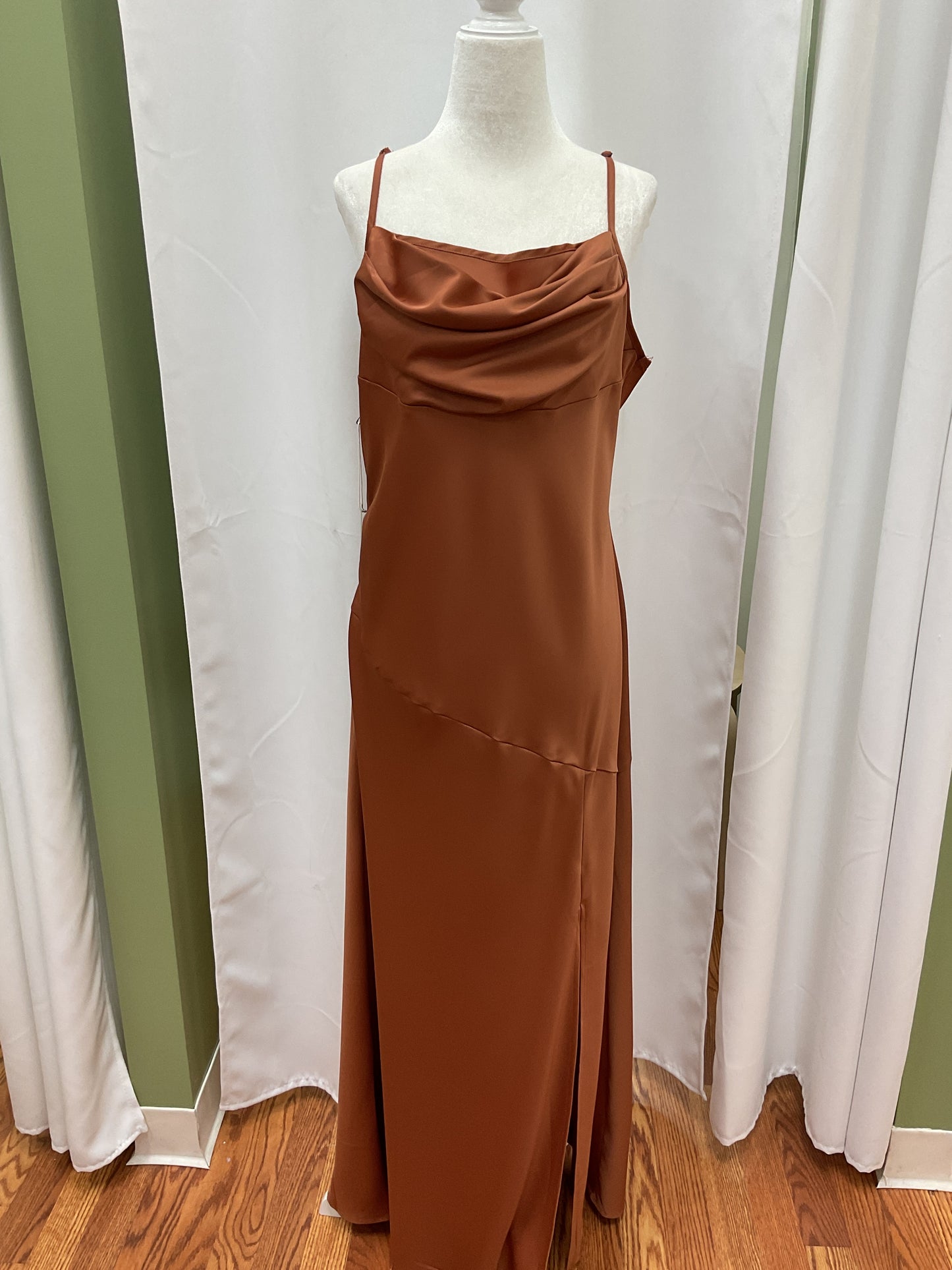 Bronze Silky Maxi Dress