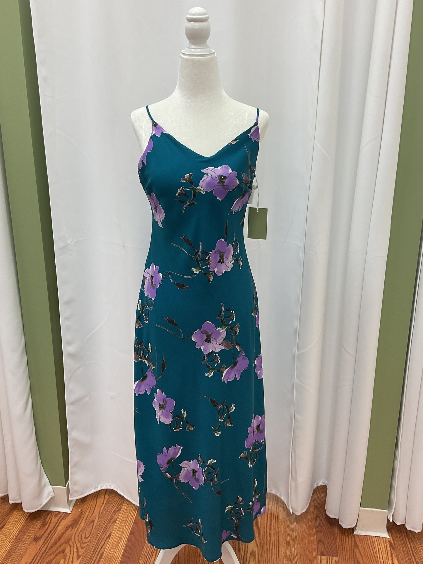 Navy Blue Long Floral