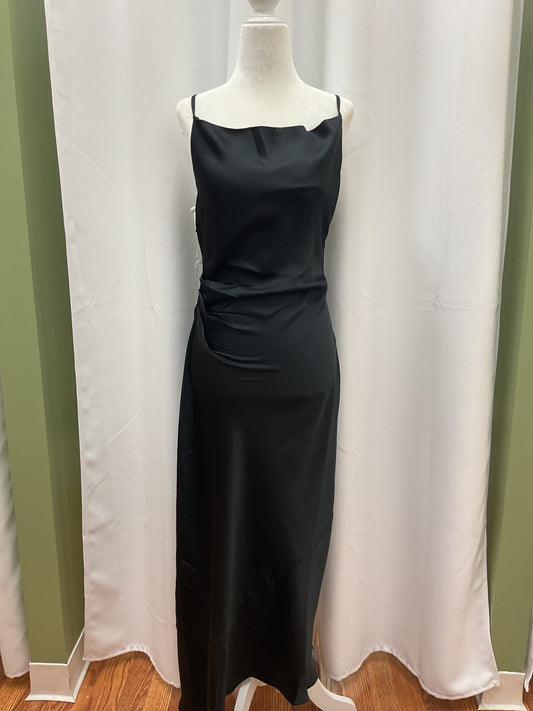 Black Satin Long Dress
