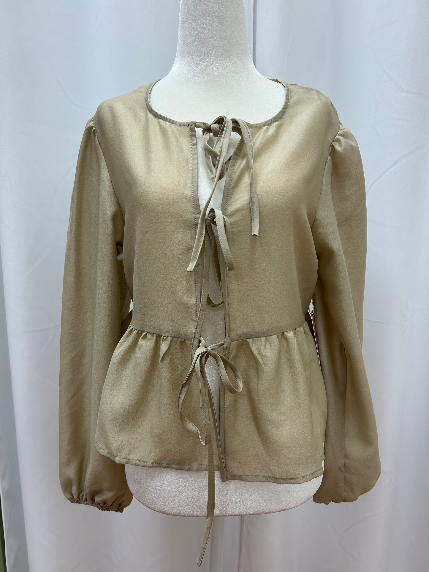 Gold Sleeved Top with Ties