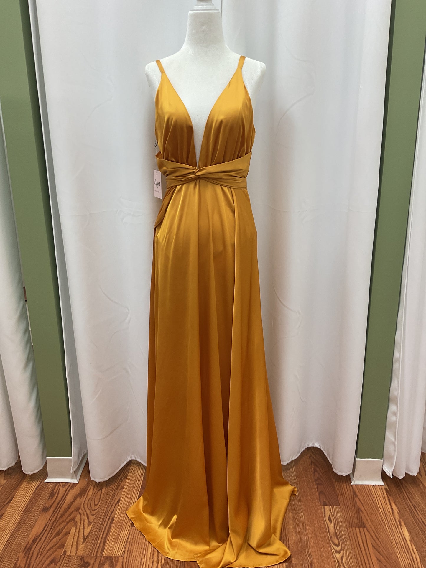 Golden Long Slick Dress