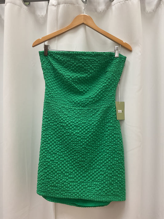 Green strapless dress