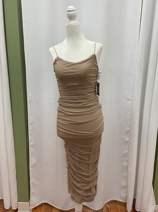 Tan Party Dress Thin Straps