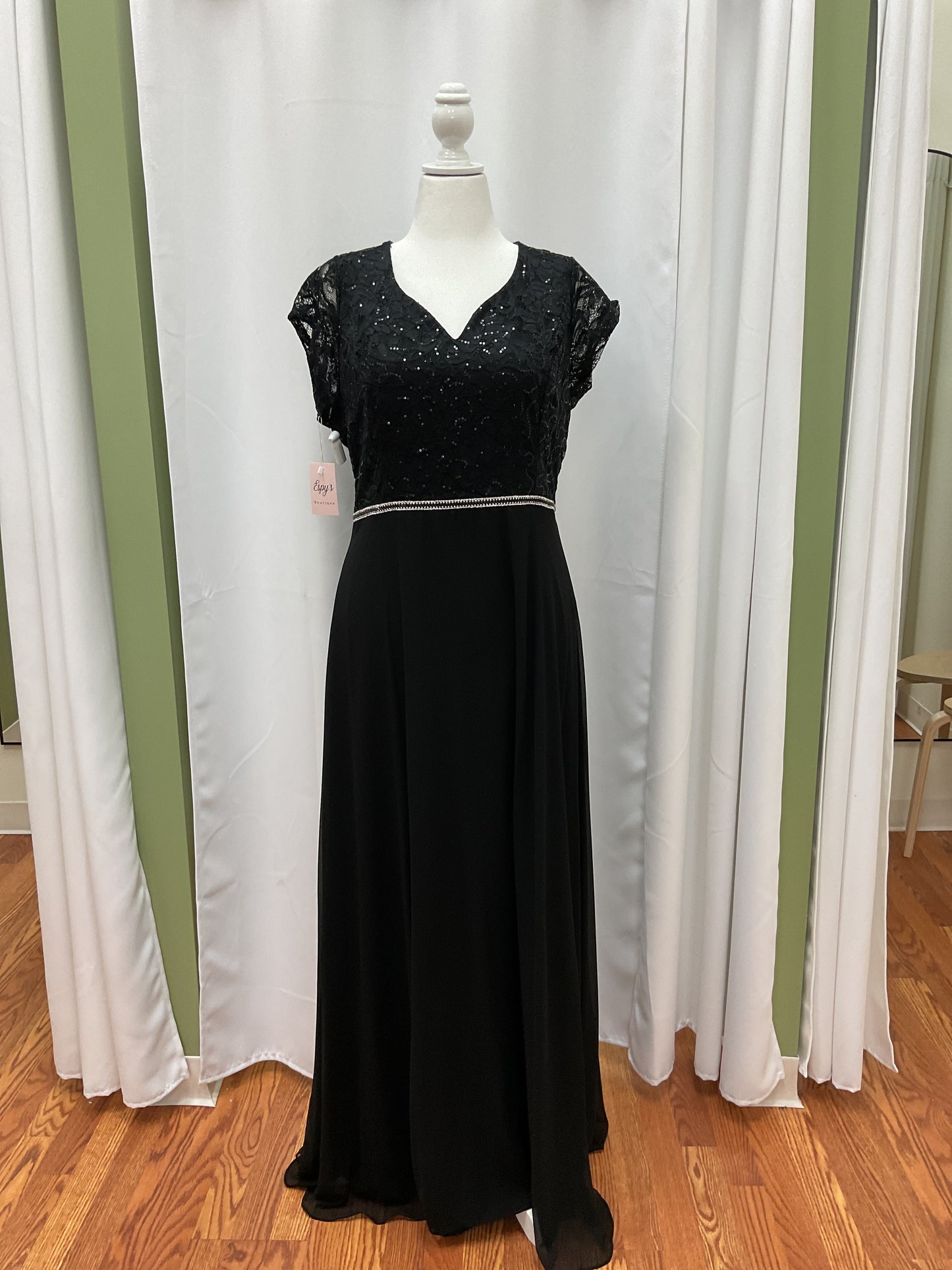 Black sparkled top part event dress