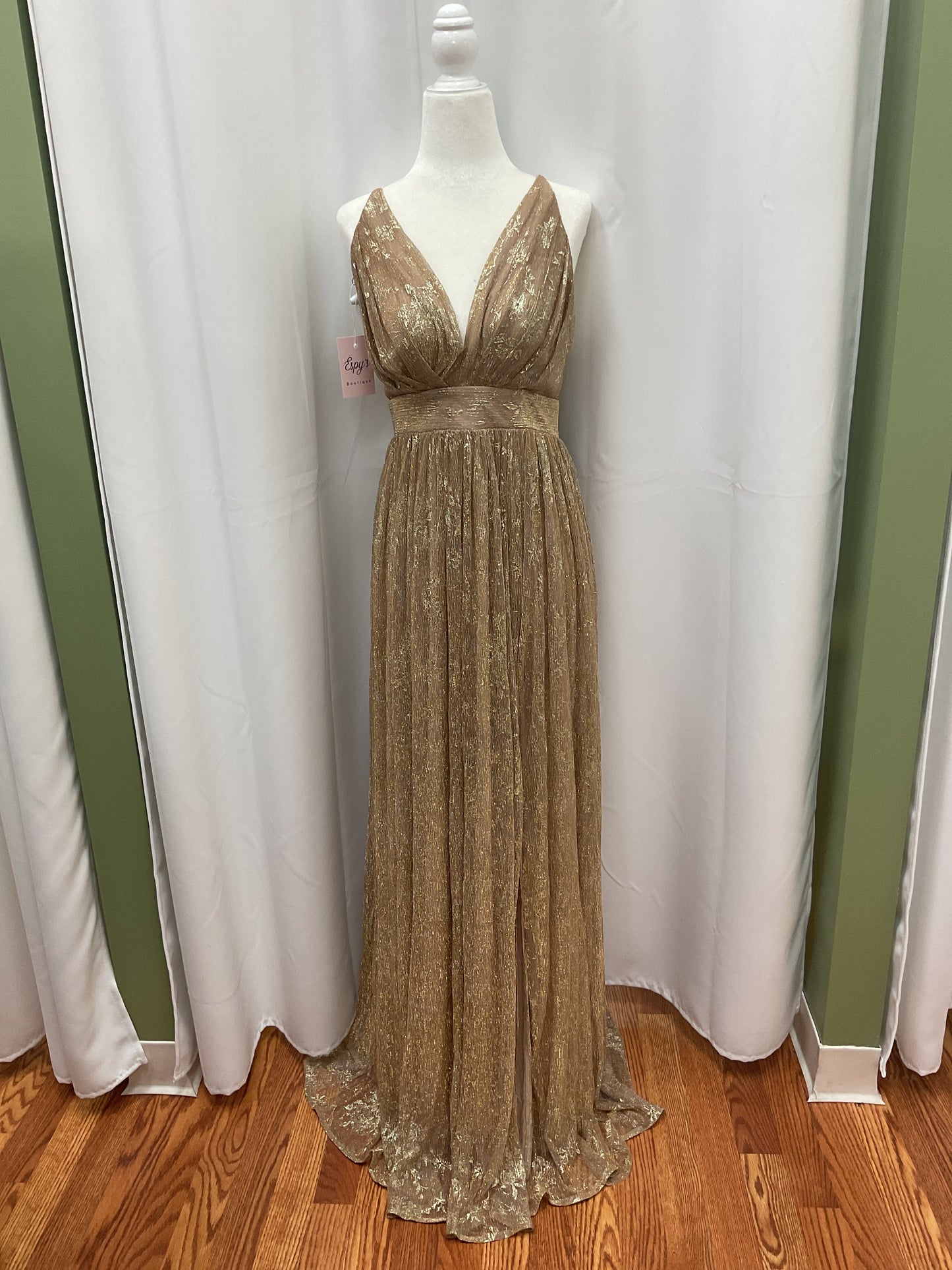 Long Golden Luxury Dress