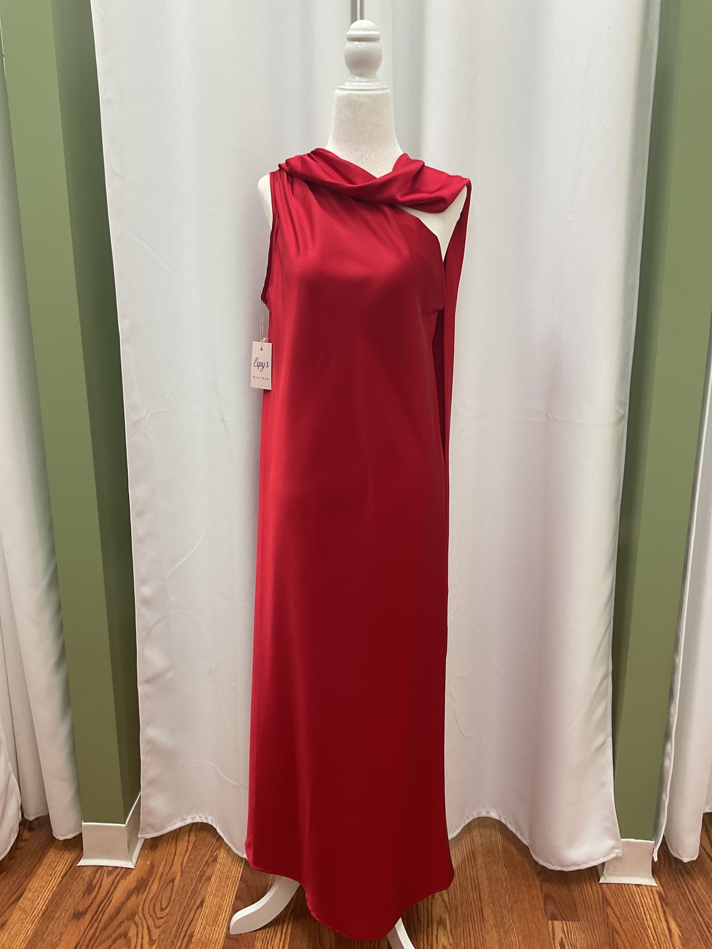 Red Satin Long Dress