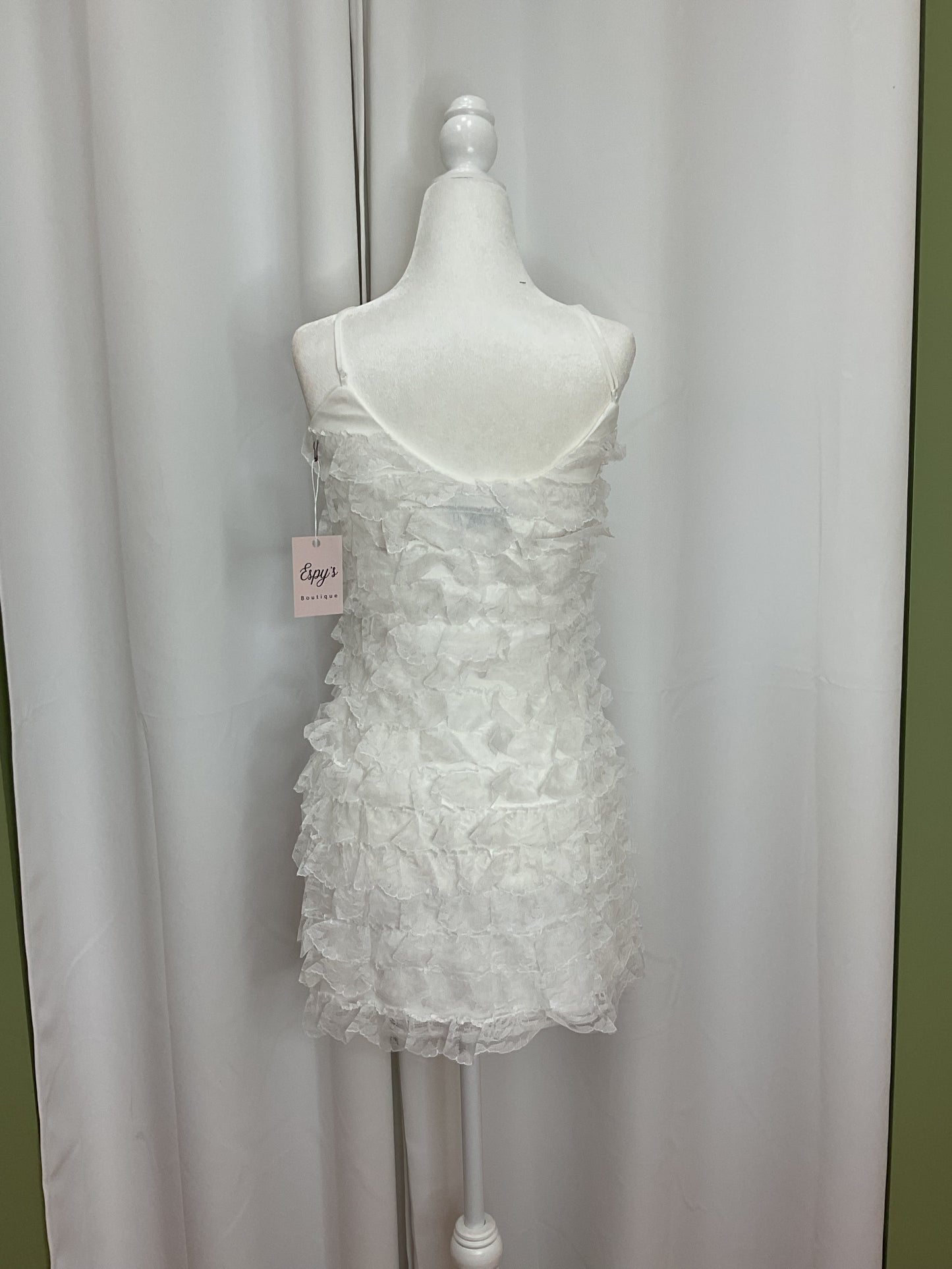 Ruffle White Mini Dress