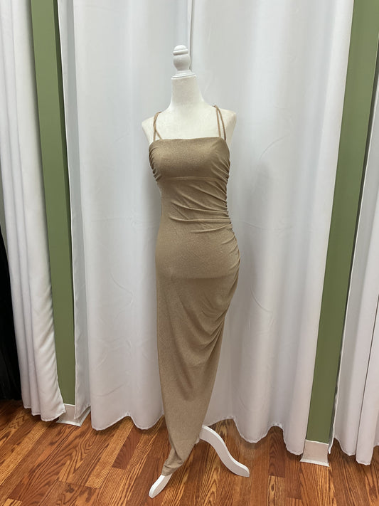Champaign strap sparkle dress
