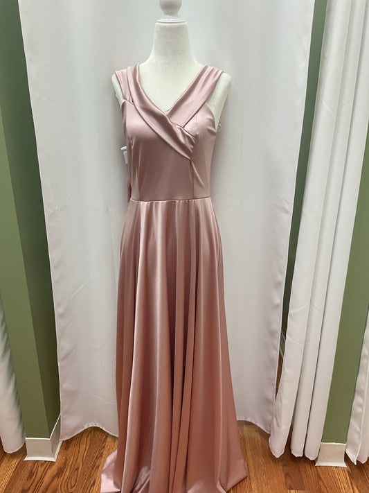 Pink Shiny Slick Long Dress