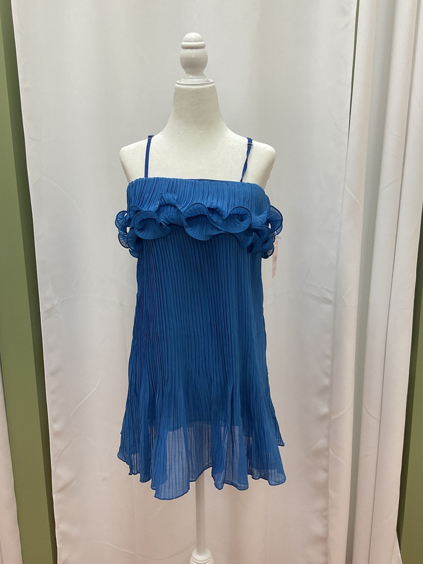 Ocean Sea Blue Ruffled Dress