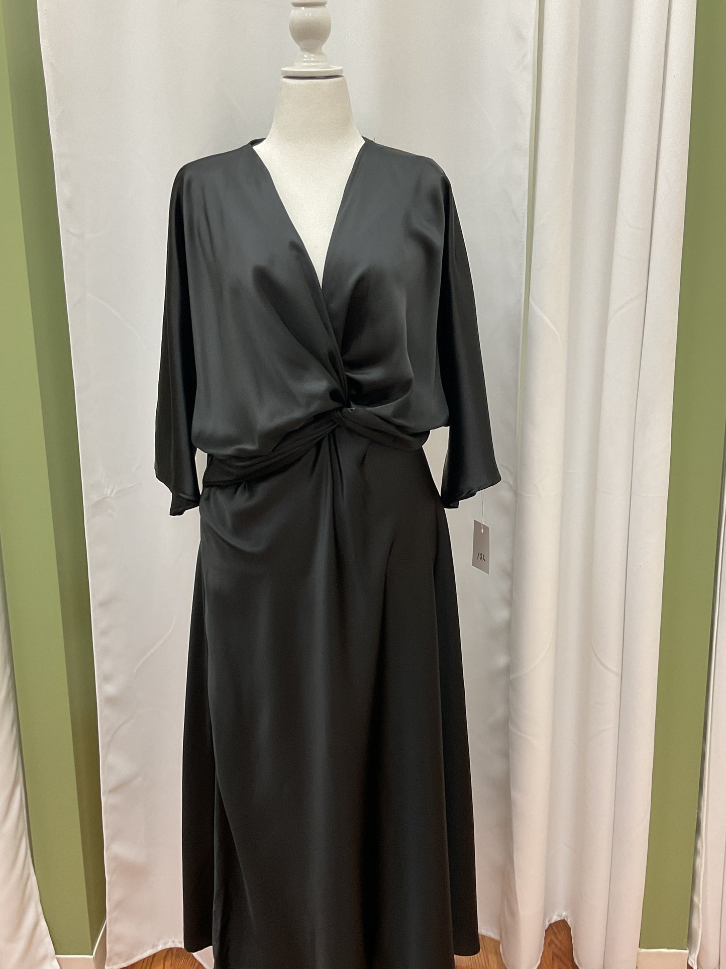 Black Slick Tied Dress