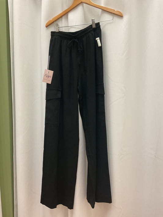 Black cargo pocket pants