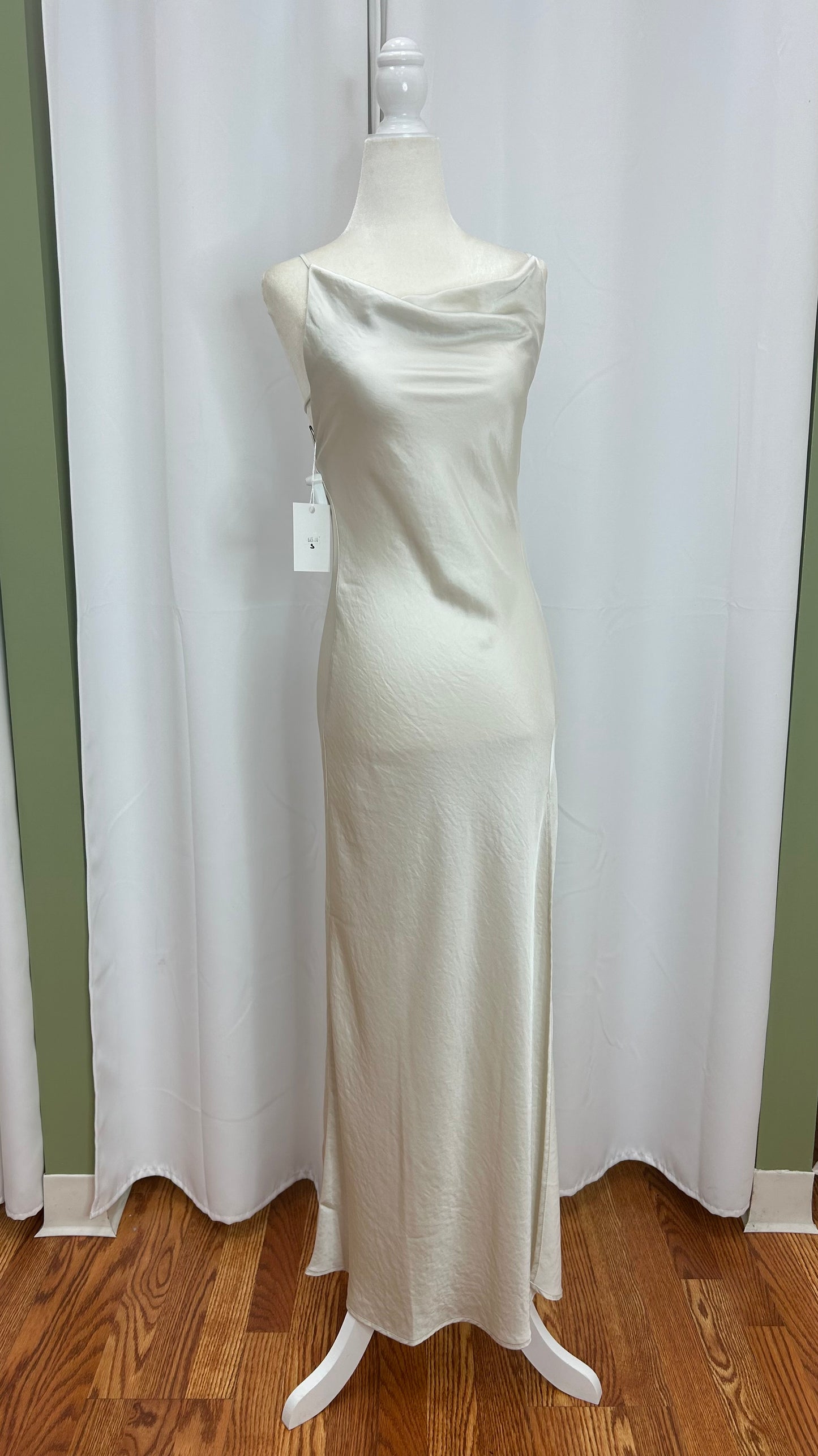 Cream Satin White Dress