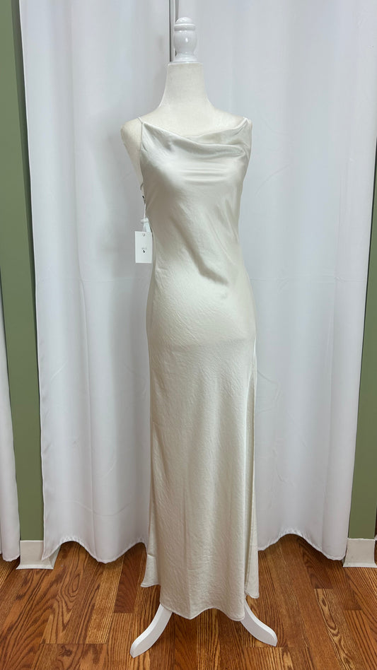 Cream Satin White Dress