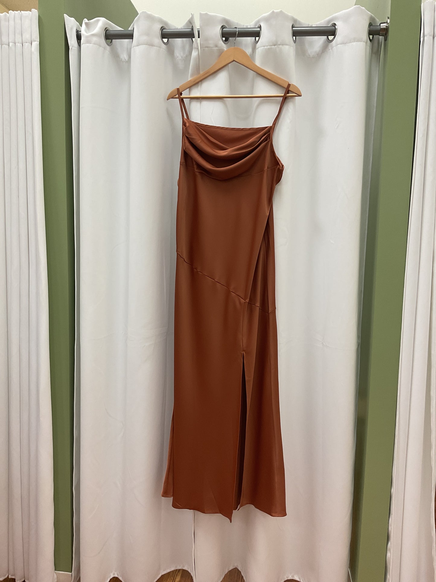 Brown silk dress