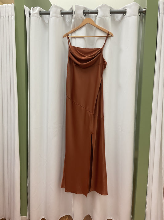 Brown silk dress