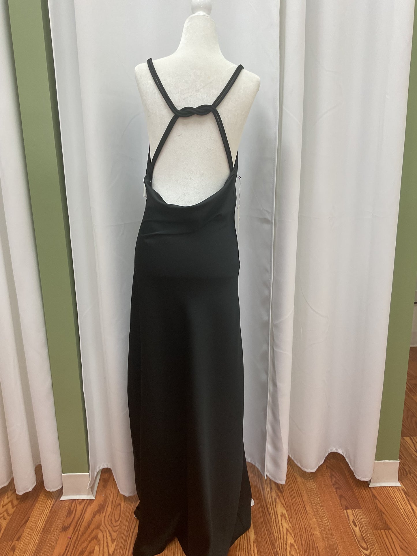 Black Knotted Silk Dress
