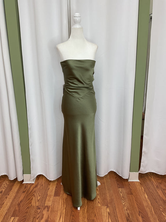 Strapless Green Silk Dress
