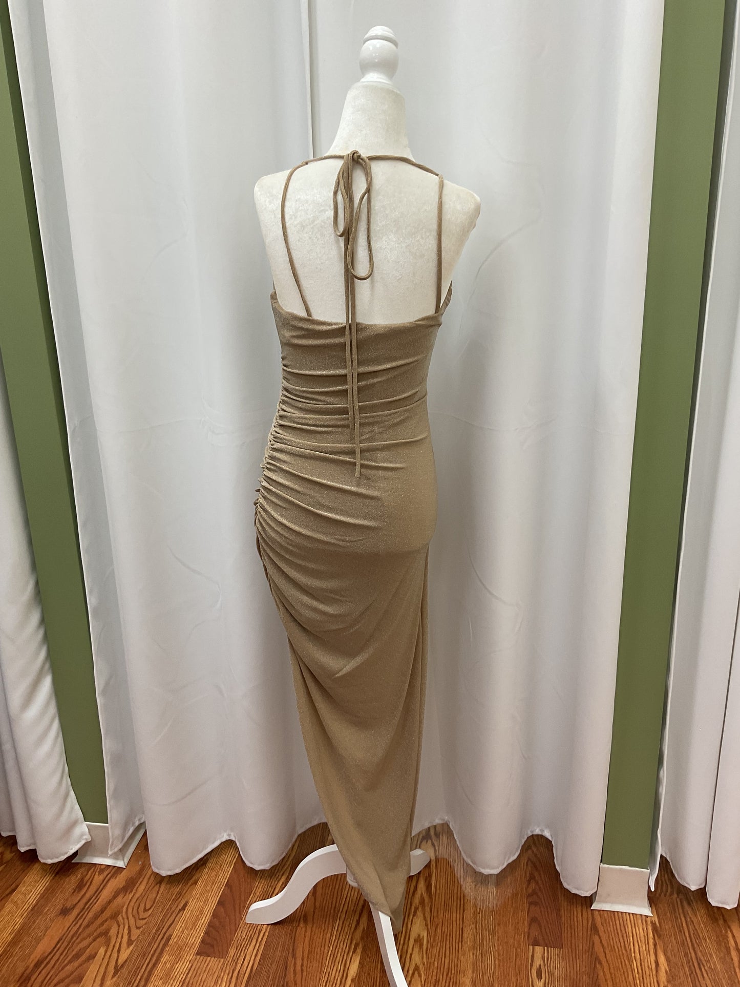 Champaign strap sparkle dress