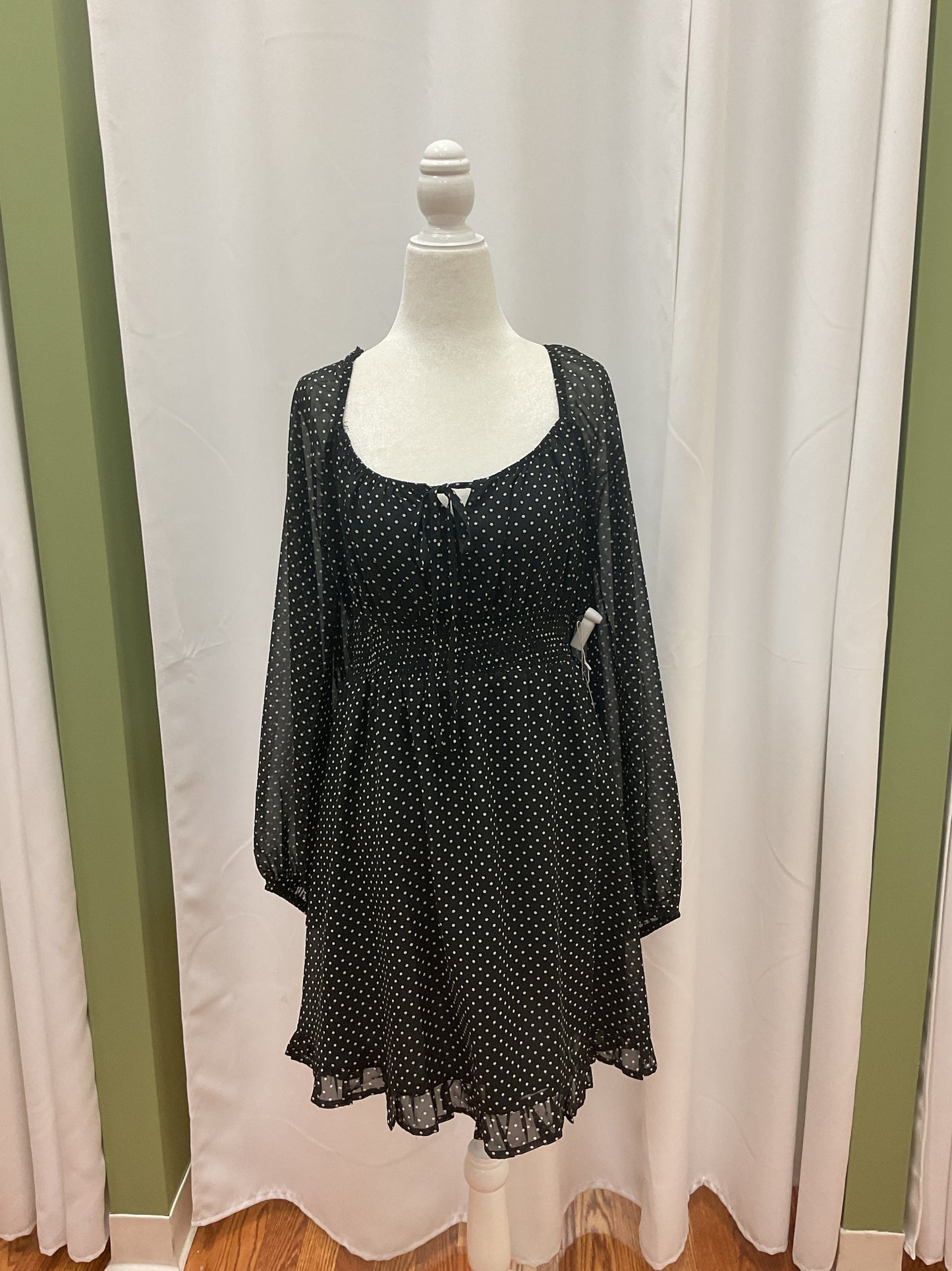 Summer Polkadot Dress Black