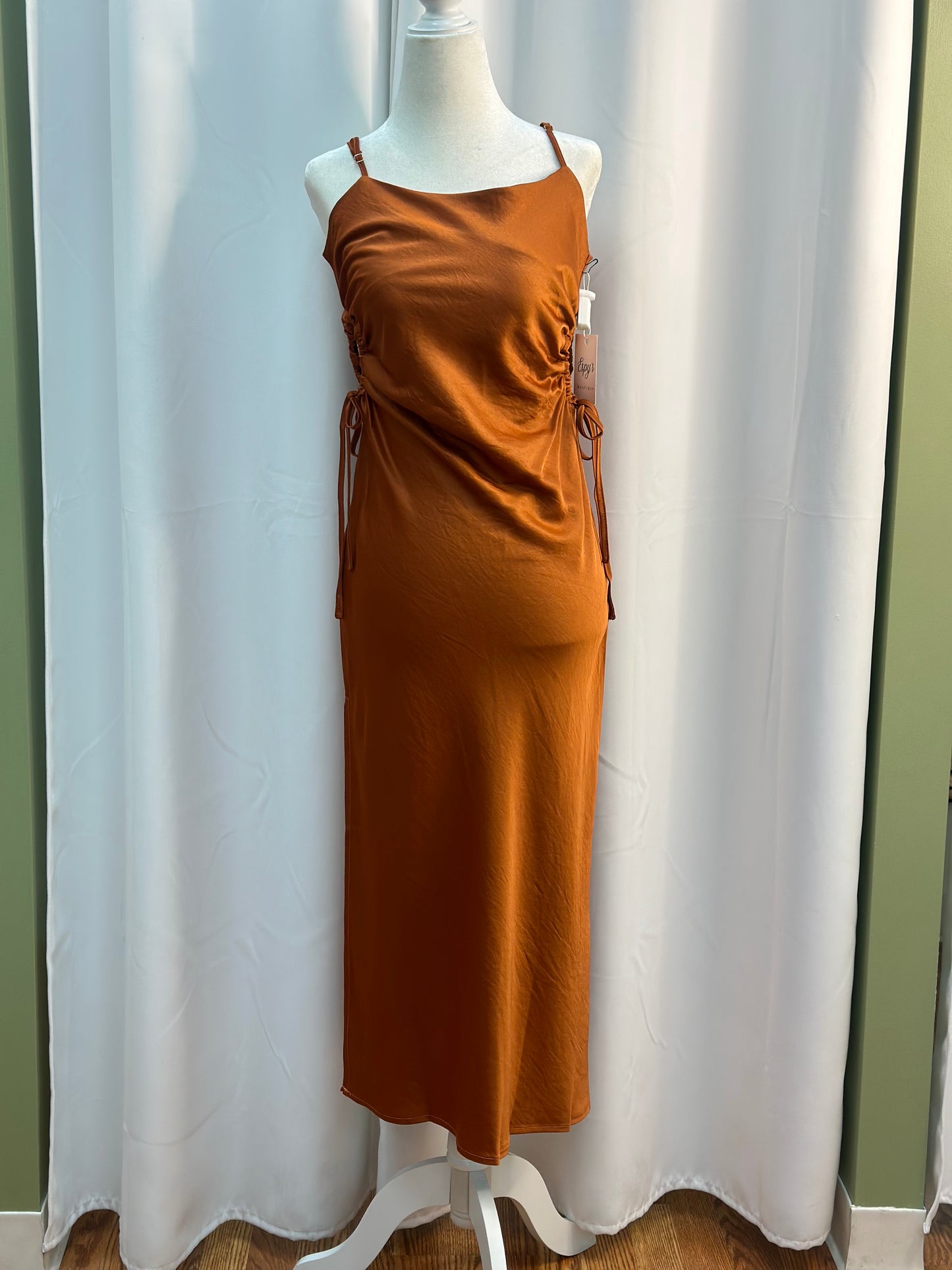 Side Ties Midi Dress