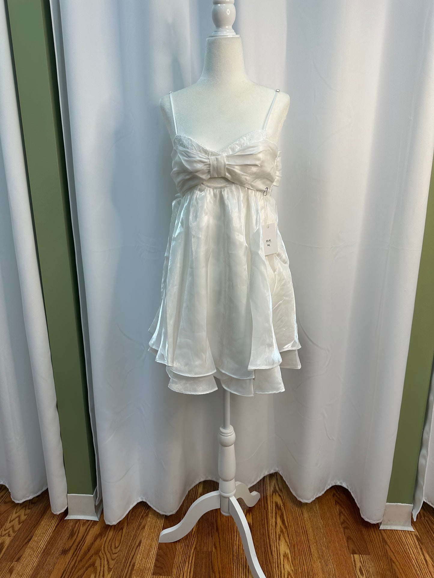 Mini White Ruffle Dress