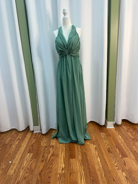 Sage Front Knott Maxi Dress