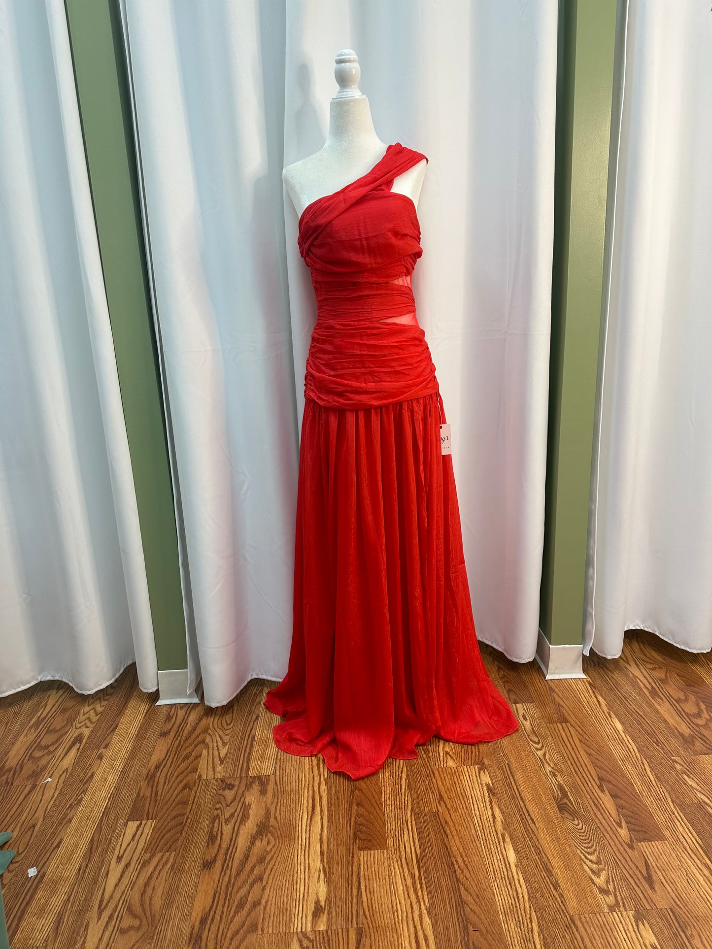 Red Off Shoulder Maxi Dress