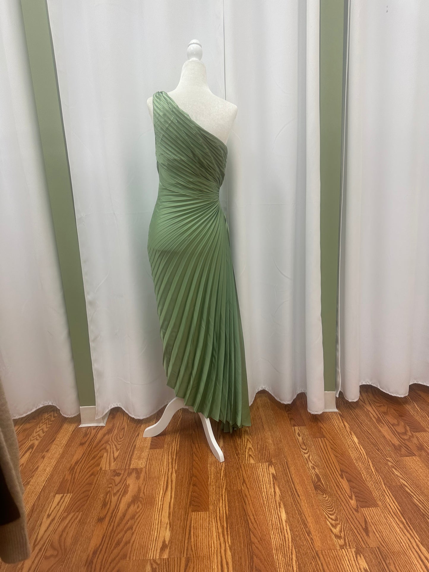 sage pleaded dress