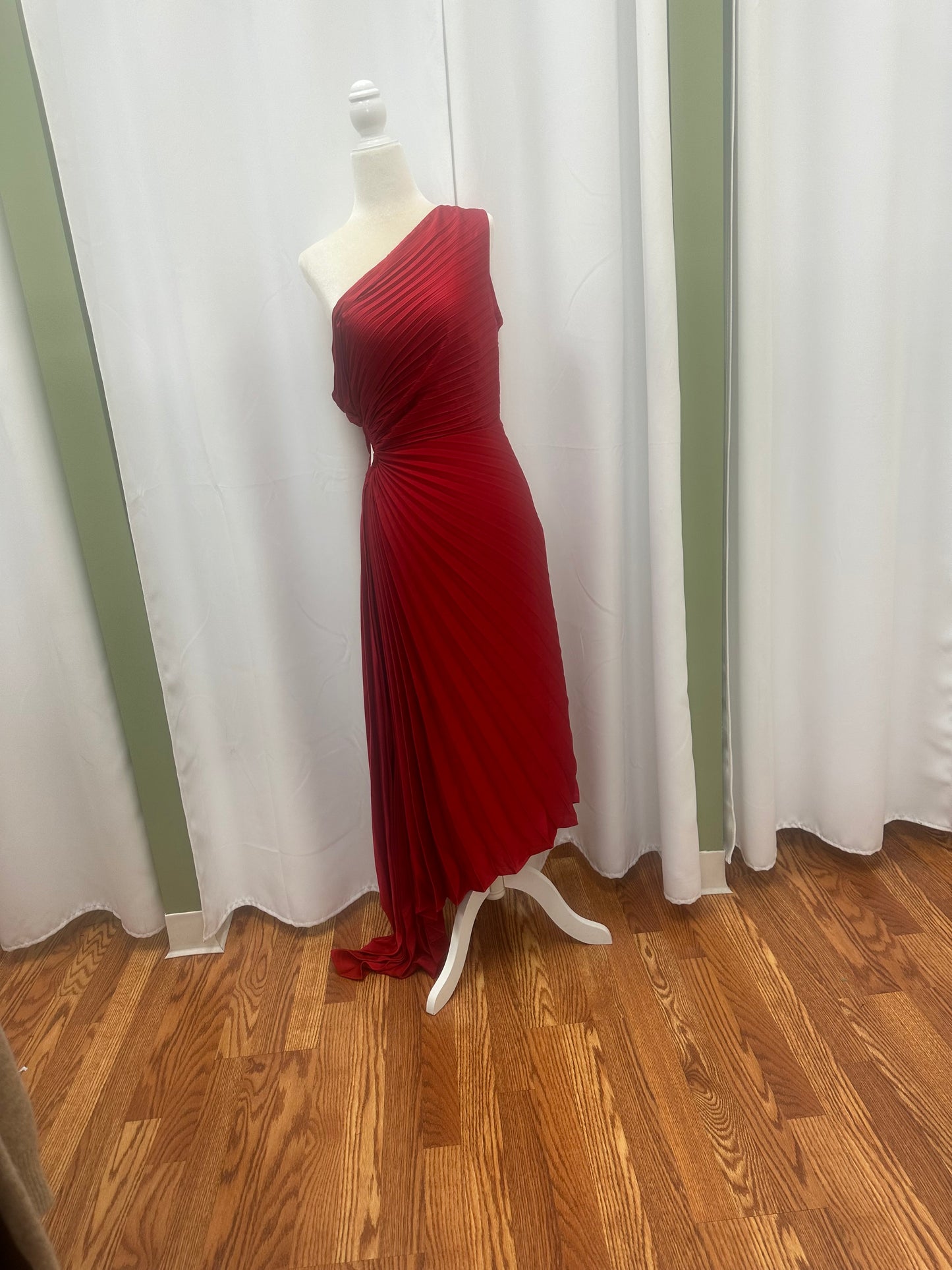 Off Shoulder Pleated Midi Dress