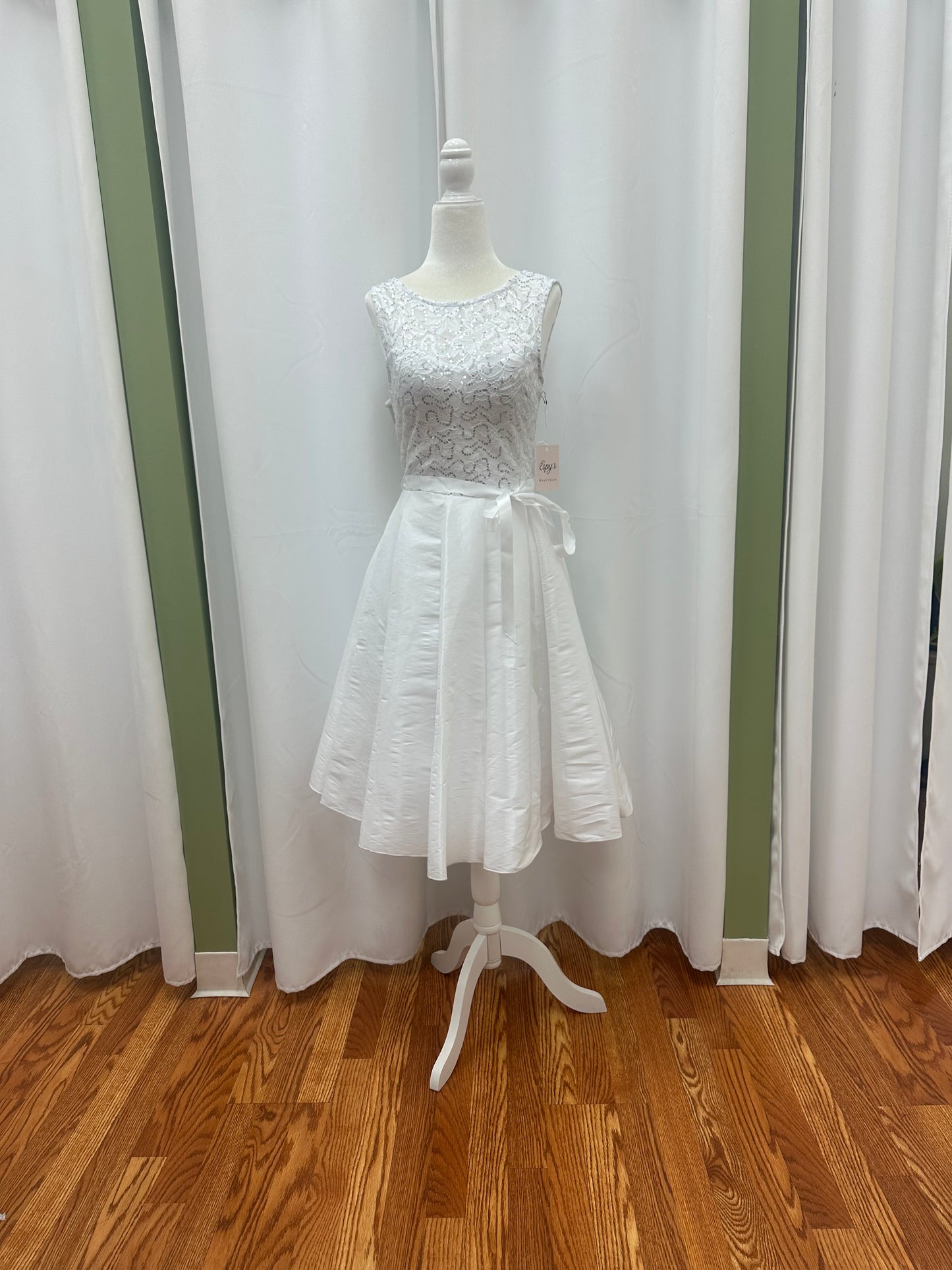 White A Line Sequin Dress