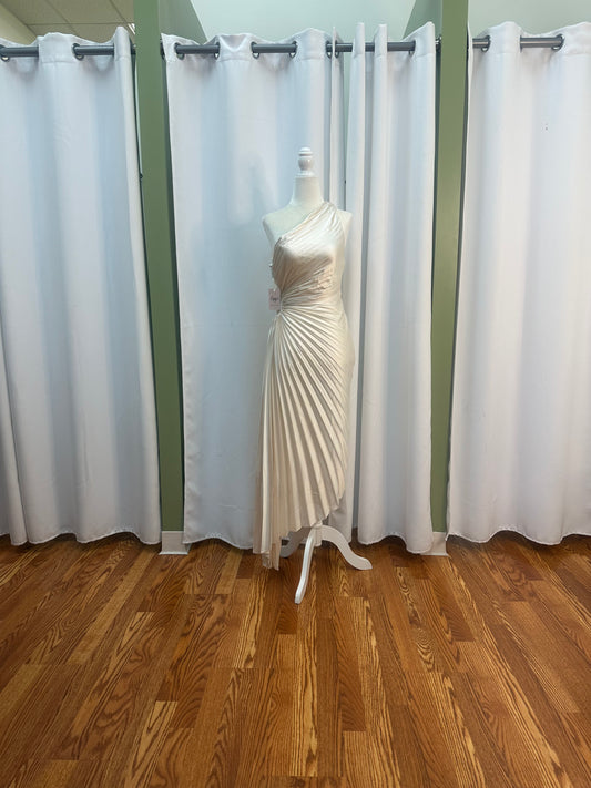 Off Shoulder Pleated Pearl Dress