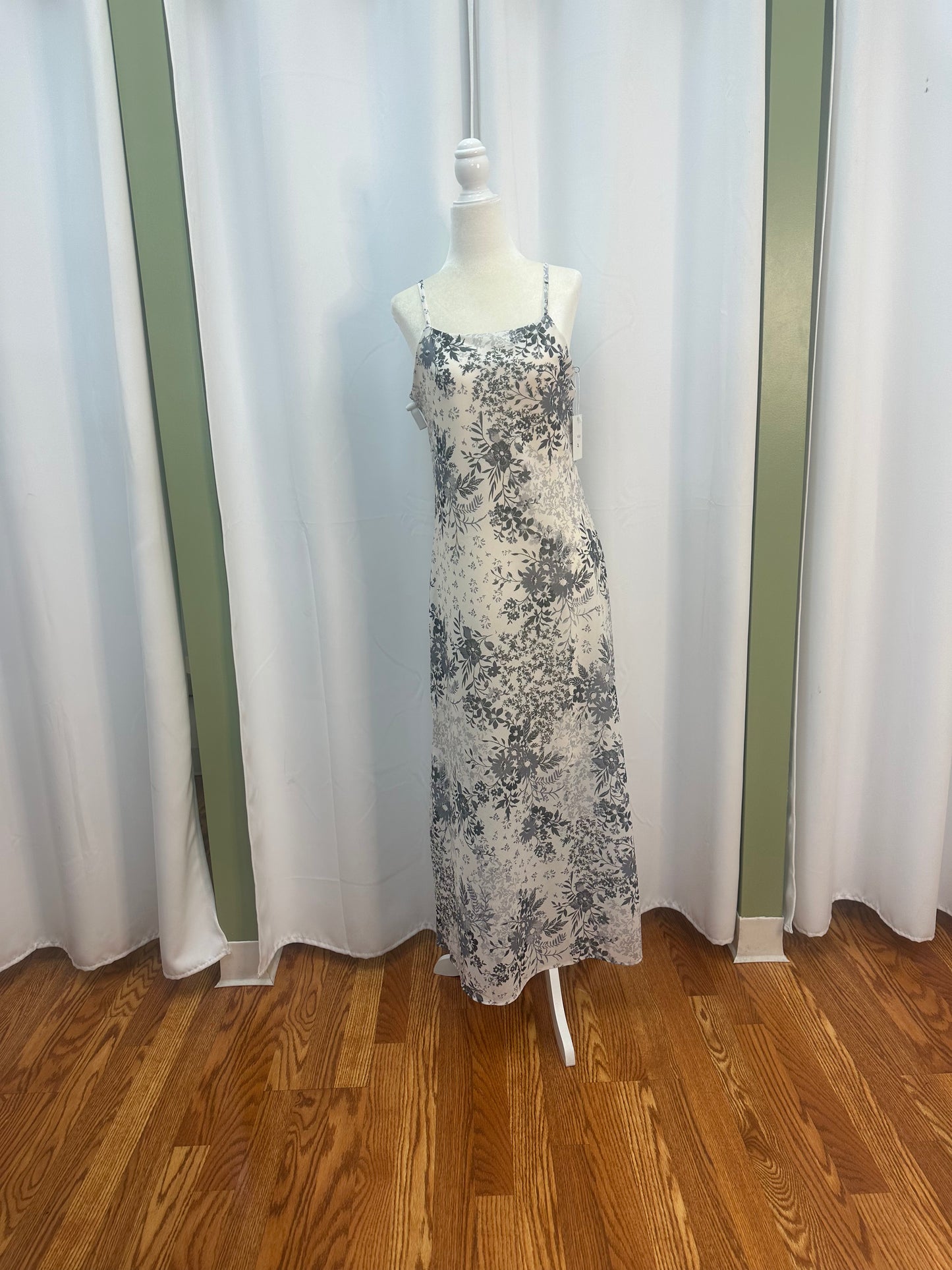 Maxi Black Flower Slip Dress