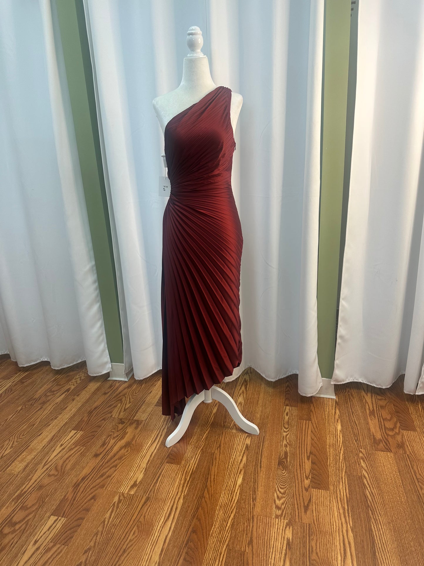 Burgandy Pleated Dress