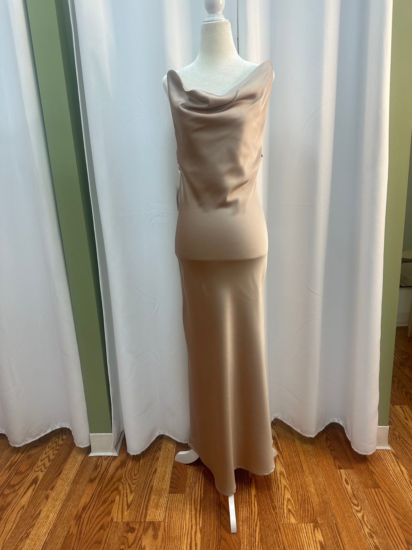Satin Scoop Long Dress