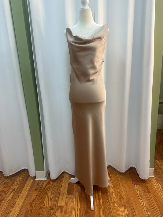 Satin Scoop Long Dress
