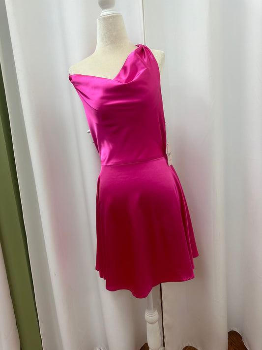 Hot pink halter dress