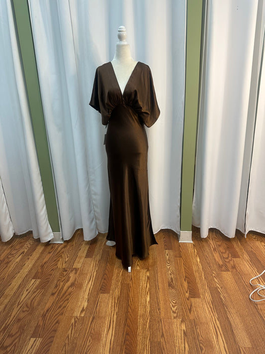 Chocolate expresso satin dress