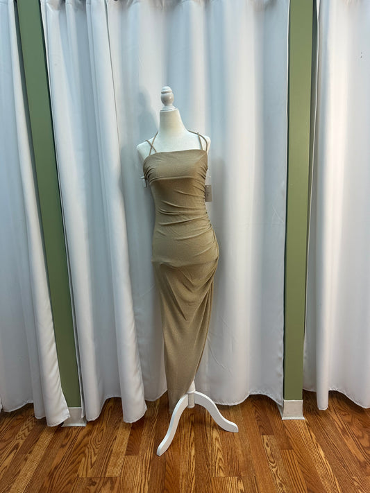 Strechy beige glitter dress