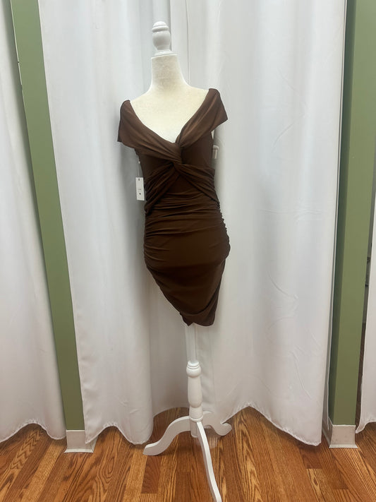 strechy chocolate mini dress