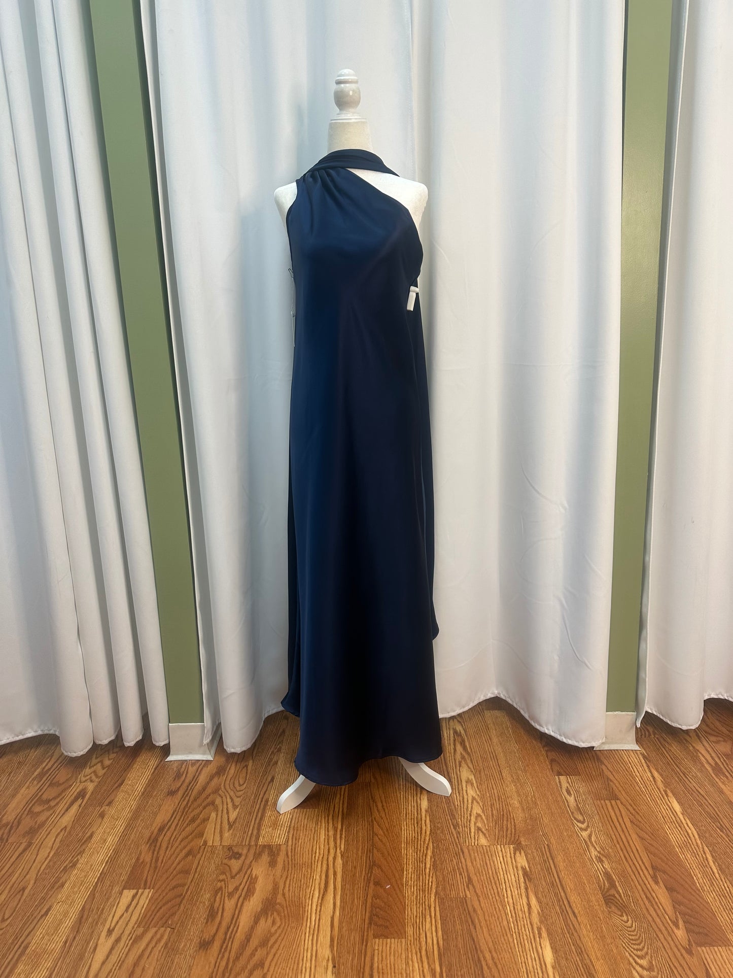 Navy blue satin dress