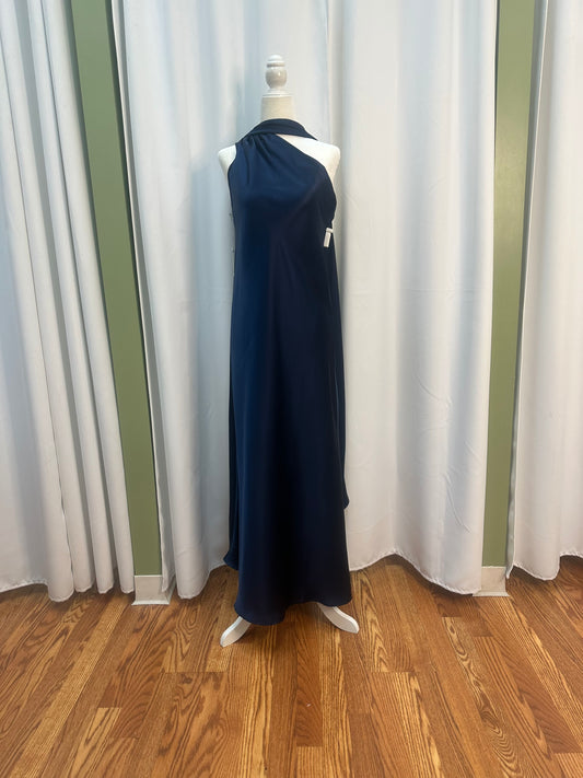 Navy blue satin dress